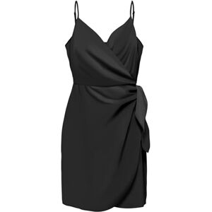 ONLY Onlalma Life Poly Isa Wrap Dress Solid, Black, L ONLY Onlalma Life Poly Isa Wrap Dress Solid, Black, L