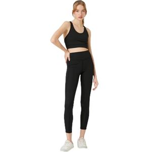 Koton Women's Sport Leggings Stitch Detail High Rise Casual Pants, Schwarz (999), Koton Women's Sport Leggings Stitch Detail High Rise Casual Pants, Schwarz (999),