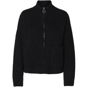 SELECTED FEMME Womens Slfsia Ras Ls Knit Zipper Noos Cardigan Sweater, Black, XS UK SELECTED FEMME Womens Slfsia Ras Ls Knit Zipper Noos Cardigan Sweater, Black, XS UK