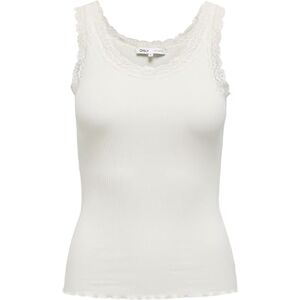 ONLY Women's Onlsara Sharai Lace Tank Top JRS Noos Basic Sleeveless Tank Top with Scoop Neck and Lace Detail, Cloud Dancer, XS ONLY Women's Onlsara Sharai Lace Tank Top JRS Noos Basic Sleeveless Tank Top with Scoop Neck and Lace Detail, Cloud Dancer, XS