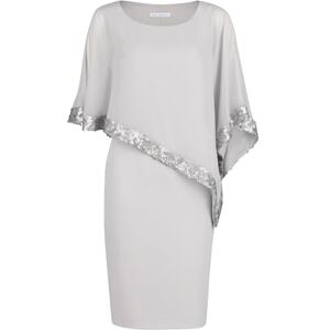 Gina Bacconi Women's Crepe and Chiffon Dress, Silver Mist, 20 Gina Bacconi Women's Crepe and Chiffon Dress, Silver Mist, 20