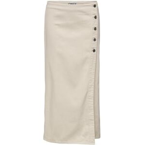 ONLY Women's Onlsilla Hw Long Slit Skirt PNT, Ecru, S ONLY Women's Onlsilla Hw Long Slit Skirt PNT, Ecru, S