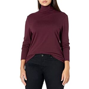 Amazon Essentials Women's Turtleneck Long Sleeve Shirt (Available in Plus Size), Red (Burgundy), L Amazon Essentials Women's Turtleneck Long Sleeve Shirt (Available in Plus Size), Red (Burgundy), L