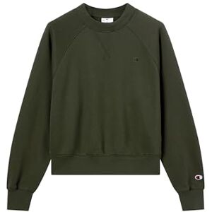 Champion Women's crewneck fleece sweatshirt, rib hem, warm and comfortable for everyday lifestyle wear, activewear and gym, with embroidered logo Green Champion Women's crewneck fleece sweatshirt, rib hem, warm and comfortable for everyday lifestyle wear, activewear and gym, with embroidered logo Green