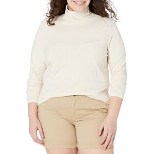 Amazon Essentials Women's Turtleneck Long Sleeve Shirt (Available in Plus Size), Beige (Oatmeal Heather), L Amazon Essentials Women's Turtleneck Long Sleeve Shirt (Available in Plus Size), Beige (Oatmeal Heather), L