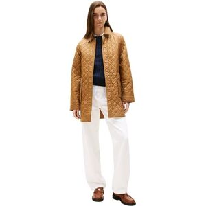 Tommy Hilfiger Women’s Nylon Long Quilted Jacket, Brown (Hickory), L Tommy Hilfiger Women’s Nylon Long Quilted Jacket, Brown (Hickory), L