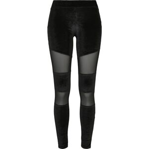 Urban Classics Women's Ladies Velvet Tech Mesh Leggings Leggings, Black, L Urban Classics Women's Ladies Velvet Tech Mesh Leggings Leggings, Black, L