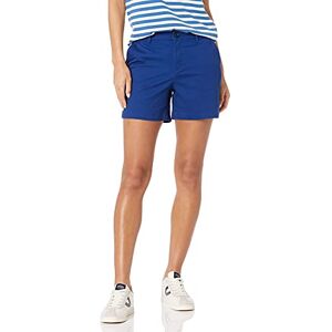 Amazon Essentials Women's Mid-Rise Slim-Fit 5" (12.7 cm) Inseam Khaki Shorts (Available in Straight and Curvy Fits), Blue, 10 Amazon Essentials Women's Mid-Rise Slim-Fit 5" (12.7 cm) Inseam Khaki Shorts (Available in Straight and Curvy Fits), Blue, 10