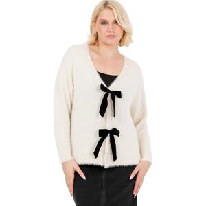 Lovedrobe Women's Cardigan Ladies Long Sleeve Pearl Embellished Velvet Bow Knitwear Smart Casual Office Wear Popper Buttons, Cream 40-42, Cream, 14-16' Lovedrobe Women's Cardigan Ladies Long Sleeve Pearl Embellished Velvet Bow Knitwear Smart Casual Office Wear Popper Buttons, Cream 40-42, Cream, 14-16'