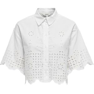 ONLY Women's Onlmina Life SS Boxy Shirt WVN, Bright White, S ONLY Women's Onlmina Life SS Boxy Shirt WVN, Bright White, S