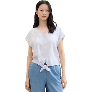 Tom Tailor Denim Women's 1041986 Blouse, 35562 Light Blue White Small Stripe, Tom Tailor Denim Women's 1041986 Blouse, 35562 Light Blue White Small Stripe,