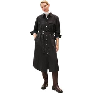 Tommy Hilfiger Women’s Fluid Utility Midi Shirt Dress with Belt, Black (Black), 40W Tommy Hilfiger Women’s Fluid Utility Midi Shirt Dress with Belt, Black (Black), 40W