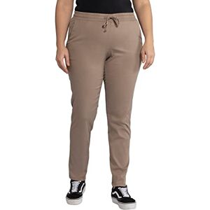 Ulla Popken Large Sizes Women's Chino Trousers with Elastic Cuffs, Beige (Beige 35), 16 Ulla Popken Large Sizes Women's Chino Trousers with Elastic Cuffs, Beige (Beige 35), 16
