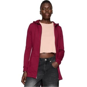 Urban Classics Women's Long Hoodie Parka, Long Jumper with Drawstring Zip, Long Sleeves Jumper with Large Pockets & Elasticated Cuffs, Long Cardigan with Hoodie, Colour: Burgundy, Size: Large Urban Classics Women's Long Hoodie Parka, Long Jumper with Drawstring Zip, Long Sleeves Jumper with Large Pockets & Elasticated Cuffs, Long Cardigan with Hoodie, Colour: Burgundy, Size: Large