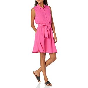 Amazon Essentials Women's Relaxed Fit Casual Sleeveless V-Neck Swing Shirt Dress, Hot Pink, XS Amazon Essentials Women's Relaxed Fit Casual Sleeveless V-Neck Swing Shirt Dress, Hot Pink, XS