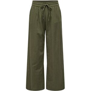 ONLY Women's Onltizana Cotton Loose Pants WVN Fabric Trousers, Green, S ONLY Women's Onltizana Cotton Loose Pants WVN Fabric Trousers, Green, S