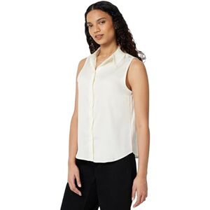 Amazon Essentials Women's Regular-Fit Sleeveless Button-Down Blouse, Eggshell White, L Amazon Essentials Women's Regular-Fit Sleeveless Button-Down Blouse, Eggshell White, L