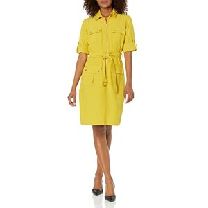 SHARAGANO Women's Short Sleeve Shirt Dress with Front Pockets Casual, Laurel Leaf, 14 SHARAGANO Women's Short Sleeve Shirt Dress with Front Pockets Casual, Laurel Leaf, 14