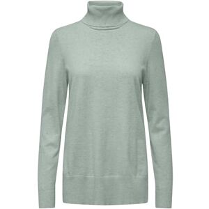 ONLY Women's Onlibi Ls Long Slit Rollneck Cc KNT Knitted Jumper, Aqua Grey/Detail: Melange, S ONLY Women's Onlibi Ls Long Slit Rollneck Cc KNT Knitted Jumper, Aqua Grey/Detail: Melange, S