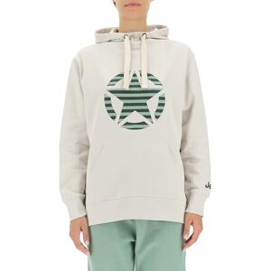 Jeep O102608-J863 J WOMAN HOODED OVERSIZE SWEATSHIRT STAR Striped Print J22W Light Graystone L Jeep O102608-J863 J WOMAN HOODED OVERSIZE SWEATSHIRT STAR Striped Print J22W Light Graystone L