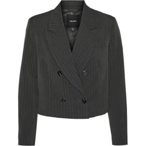 VERO MODA Vmsilje LS DB Short Pinstripe Blazer, Dark Grey Melange/Detail: Pinstripe, 14 VERO MODA Vmsilje LS DB Short Pinstripe Blazer, Dark Grey Melange/Detail: Pinstripe, 14