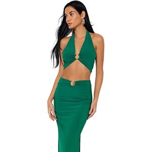 Trendyol Women Plain Knit Blouse-Skirt Two-Piece Set,Green,36 Trendyol Women Plain Knit Blouse-Skirt Two-Piece Set,Green,36