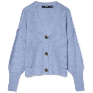 VERO MODA Womens Vmlea LS V-Neck Cuff Cardigan Noos, Brunnera Blue, L UK VERO MODA Womens Vmlea LS V-Neck Cuff Cardigan Noos, Brunnera Blue, L UK