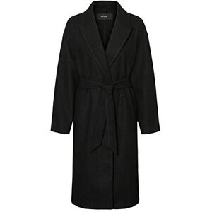 VERO MODA Women's Vmfortuneaya Ss23 Long Coat Noos Jacket, Black/Detail: Solid, L VERO MODA Women's Vmfortuneaya Ss23 Long Coat Noos Jacket, Black/Detail: Solid, L