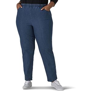 Chic Classic Collection Women's Plus Size Stretch Elastic Waist Pull-on Pant Jeans, Mid Shade Denim, S Chic Classic Collection Women's Plus Size Stretch Elastic Waist Pull-on Pant Jeans, Mid Shade Denim, S