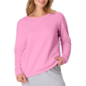Hanes EcoSmart V-Notch Crewneck, Fleece Pullover Sweatshirt for Women, Spirited Pink, Medium Hanes EcoSmart V-Notch Crewneck, Fleece Pullover Sweatshirt for Women, Spirited Pink, Medium