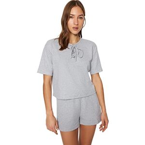 Trendyol Women Loungewear Regular fit Basic Crew Neck Knitted Blouse Grey Trendyol Women Loungewear Regular fit Basic Crew Neck Knitted Blouse Grey