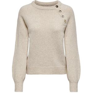 ONLY Womens Onlemma Life Button Oneck KNT Nca Pullover Sweater, Pumice Stone, M UK ONLY Womens Onlemma Life Button Oneck KNT Nca Pullover Sweater, Pumice Stone, M UK