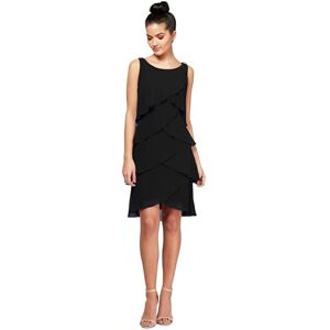 S.L. Fashions Women's Sleeveless Chiffon Tiered Cocktail Dress Petite and Missy Special Occasion, Black Tulip, 18 S.L. Fashions Women's Sleeveless Chiffon Tiered Cocktail Dress Petite and Missy Special Occasion, Black Tulip, 18