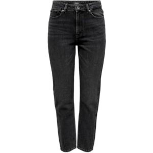 ONLY Womens ONLEMILY Life HW STR ANK DNM NAS997 NOOS Jeans, Black Denim, 28 / "34 ONLY Womens ONLEMILY Life HW STR ANK DNM NAS997 NOOS Jeans, Black Denim, 28 / "34