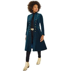 Joe Browns Women's Longline Military Moleskin Coat, Regular, Turquoise, UK 6 Joe Browns Women's Longline Military Moleskin Coat, Regular, Turquoise, UK 6