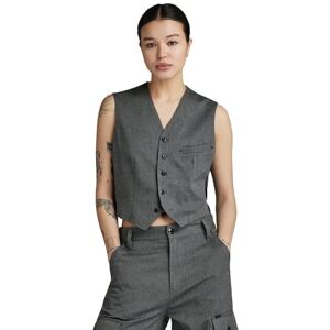 G-STAR Women's Cord Waistcoat Sleeveless, Multicolour (dk black/dim grey herringbone D24208-D506-G267), M G-STAR Women's Cord Waistcoat Sleeveless, Multicolour (dk black/dim grey herringbone D24208-D506-G267), M