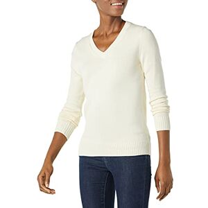 Amazon Essentials Women's Lightweight Long Sleeve V-Neck Cotton Jumper, Ecru, XS Amazon Essentials Women's Lightweight Long Sleeve V-Neck Cotton Jumper, Ecru, XS
