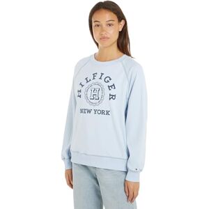 Tommy Hilfiger Women's Reg Varsity Raglan Sweatshirt Ww0ww41239 Heavyweight Sweatshirts, Blue (Breezy Blue), M Tommy Hilfiger Women's Reg Varsity Raglan Sweatshirt Ww0ww41239 Heavyweight Sweatshirts, Blue (Breezy Blue), M