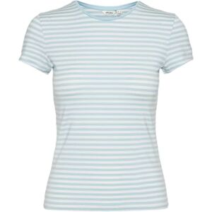 VERO MODA Women's Vmines Fiona SS O-Neck Top VMA Noos T-Shirt, Porcelain Blue/Stripes: Snow White, M VERO MODA Women's Vmines Fiona SS O-Neck Top VMA Noos T-Shirt, Porcelain Blue/Stripes: Snow White, M