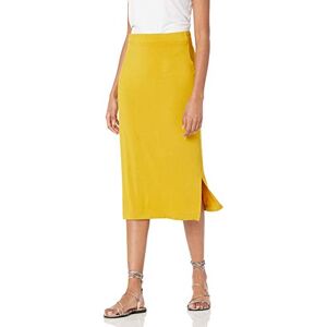 Amazon Essentials Women's Pull-on Knit Midi Skirt (Available in Plus Sizes), Dark Yellow, S Amazon Essentials Women's Pull-on Knit Midi Skirt (Available in Plus Sizes), Dark Yellow, S