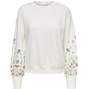 ONLY Womens Onlbrooke L/S O-neck Flower Swt Noos Sweatshirt, Cloud Dancer 1, L UK ONLY Womens Onlbrooke L/S O-neck Flower Swt Noos Sweatshirt, Cloud Dancer 1, L UK
