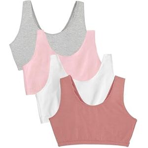 Fruit of the Loom Women's Built Up Tank Style Sports Bra Value Pack, Opaque, Dusk/White/Blush/Grey Heather, 42 (Pack of 4) Fruit of the Loom Women's Built Up Tank Style Sports Bra Value Pack, Opaque, Dusk/White/Blush/Grey Heather, 42 (Pack of 4)