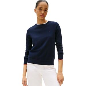 Tommy Hilfiger Women’s Fine Jersey Round Neck Jumper, Blue (Dark Night Navy Gs), XXS Tommy Hilfiger Women’s Fine Jersey Round Neck Jumper, Blue (Dark Night Navy Gs), XXS