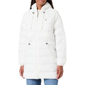 Calvin Klein Women’s Lightweight Logo Mid Length Down Coat with Hood, White (Snow White), XL Calvin Klein Women’s Lightweight Logo Mid Length Down Coat with Hood, White (Snow White), XL