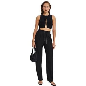 Trendyol Women Basic High Waist Wide Leg Wide Leg Trousers Schwarz Trendyol Women Basic High Waist Wide Leg Wide Leg Trousers Schwarz