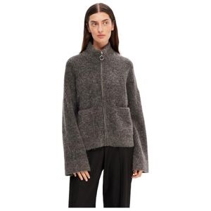SELECTED FEMME Womens Slfsia Ras Ls Knit Zipper Noos Cardigan Sweater, Medium Grey Melange, XS UK SELECTED FEMME Womens Slfsia Ras Ls Knit Zipper Noos Cardigan Sweater, Medium Grey Melange, XS UK