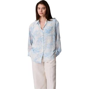 Calvin Klein Printed Classic Button-Down Shirt Women's Classic Printed Button Down Shirt, Surf Blue, L Calvin Klein Printed Classic Button-Down Shirt Women's Classic Printed Button Down Shirt, Surf Blue, L