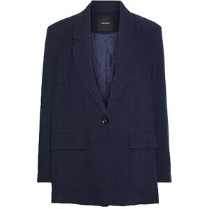 VERO MODA Women's VMLUCYVER LS Linen Blazer Blazer, Navy Blazer, S VERO MODA Women's VMLUCYVER LS Linen Blazer Blazer, Navy Blazer, S