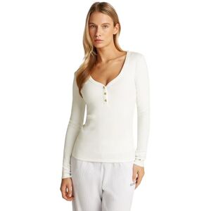 Tommy Hilfiger Women’s Slim Henley Long Sleeve Top with Button Placket, White (Ecru), XXL Tommy Hilfiger Women’s Slim Henley Long Sleeve Top with Button Placket, White (Ecru), XXL
