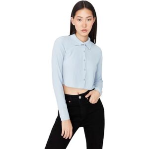 Trendyol Women Regular Basic Polo Neck Knit Blouse Light Blue Trendyol Women Regular Basic Polo Neck Knit Blouse Light Blue
